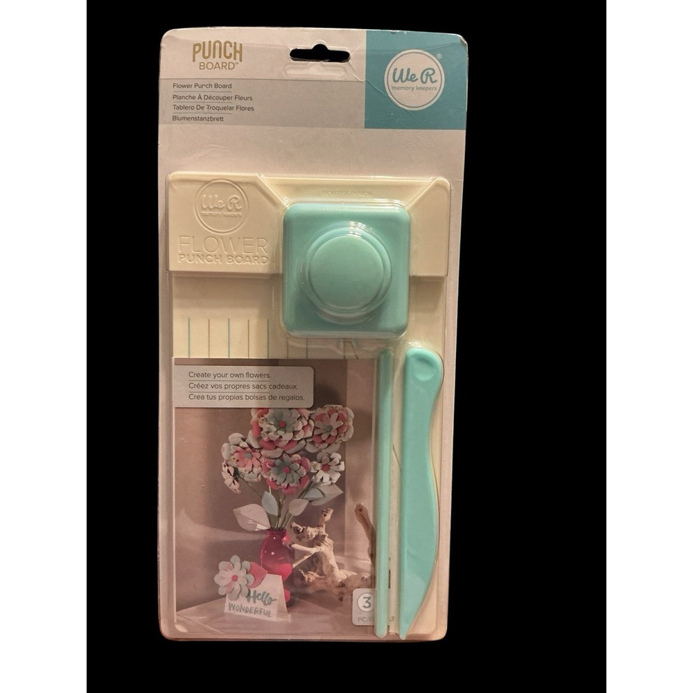 We R Memory Keepers Flower Punch Board Brand New 3 Pieces